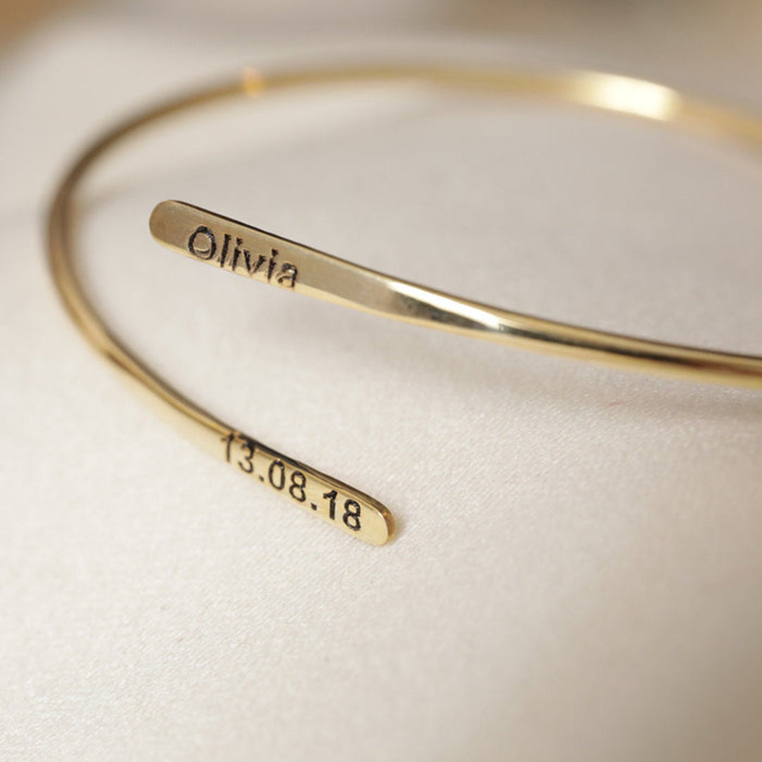 Name and Date Cuff Bracelet