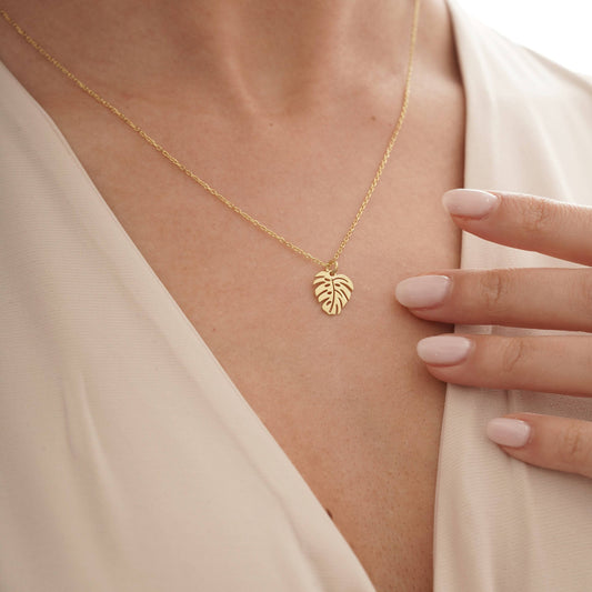 Monstera Deliciosa Leaf Necklace